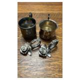 2 mugs (1 Silver on Copper), Marbles, & 2 Napkin