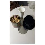 Little Tin Full of Wood Spools, Folding Kids Top