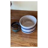 Crock and flower pot