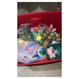 Tote with lid and Easter items