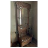 Entry Bench w/Coat Racks, Umbrella Racks, & Seat