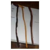 Wooden canes/walking sticks set of 3