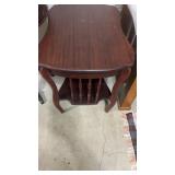 Wooden end table approximately  27.5 x 20 x 23.5"