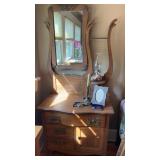 Victorian solid oak dual harp washstand with