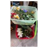 2 Totes Full of Fake Flowers
