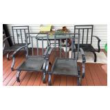 Patio table with 4 chairs and cushions