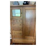Beautiful oak   dresser/armor  upstairs