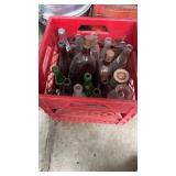 Vintage Collectible Bottles & Crate