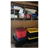 Groupe of Empty Totes, Cardboard, / 2 Shelves of