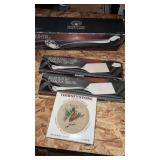 Silverplate lasagna server , ladle and coaster