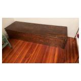 Long Wood Chest w/cubby inside approx