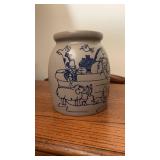 Crock hand painted approx 7x8