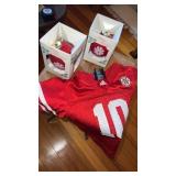 2 Red Christmas Ornaments & Kids Jersey