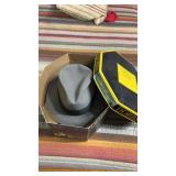 Donna grey fedora hat with black ribbon band