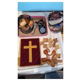 Miscellaneous group of wooden crosses , wood