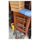 4 Tow Chains, 22,20,14 feet & Wood Cabinet &