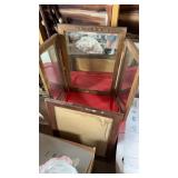 Oak Framed Triple Mirror & Picture Frame