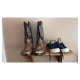 Kids Cowboy Boots size 10& Weebok Shoe size 4