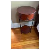 Round Bedroom Side Table w/Drawer Approx 13.5x28