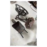 Vintage Metal Wall Sconce & Cast mini Wheel