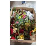 Box of artificial flowers