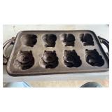 Vintage Cast Iron Bears Muffin Pan
