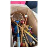 Croquet set. Bad mitten rackets and more