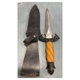 Yellow W / black twist handle Dagger knife with
