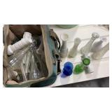 Bag Full of Vases Milk Glass, Clear Glass, & more