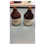 Vintage Mercury stoneware crock jug bottles
