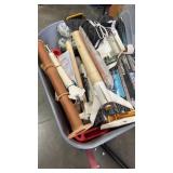 Contents in Wheel Barrow.  Model Rocket items.