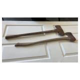 2 Axes with Wood Handles