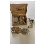 Belt Buckles, Cuff Links, Horse Figurine, & more