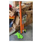 Orange Model Rocket with 2 Parachutes approx 8