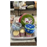 Misc Christmas decor and tins