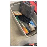 Grey Tote with Camaro book, Empty Tool Container,