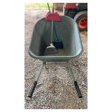 Wheel barrel  and brooms