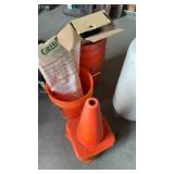 Orange cones , buckets and more