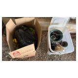 Gardening  chemicals and flower pots