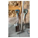 2 shovels and a rake