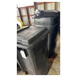 Group of trash cans