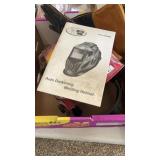 Metal man welding helmet and gloves