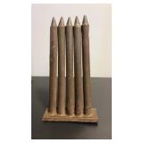 Antique  5 tube 11' tapered rustic tin