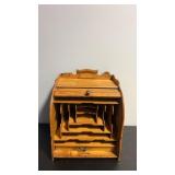 Antique roll top desk organizer. 13 x 11 x 14'