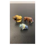 Miniature carved stone/wood buffalo bison