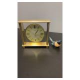 Bulova Desk Clock & Blue Bird Figure Approx 7.75