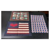 3 hand quilted place mats