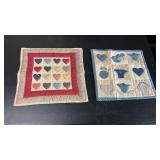2 mini Quilted wall hanging 15 .5 x 15.5'
