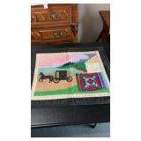Amish style pictorial quilt wall hanging  27.5 x