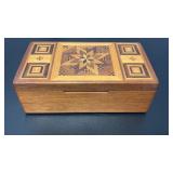 Wood Jewelry Box approx 9x5x3.25